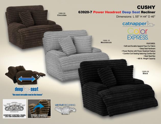 Cushy 3920 Power Headrest Deep Seat Recliner 639207