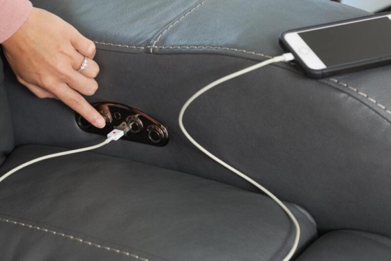 Angelo 446 Power Headrest Power LayFlat Reclining Sofa 64461