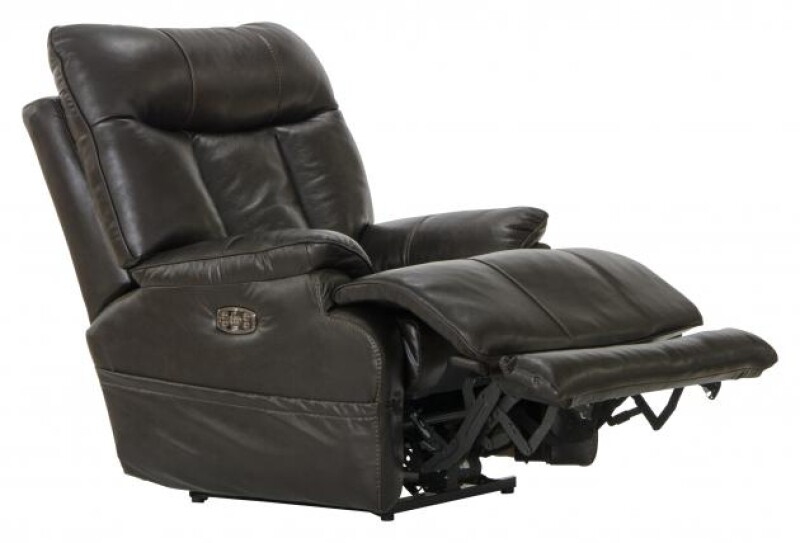 Naples 4567 Power Headrest Power Lay Flat Recliner w/Extended Ottoman 645677
