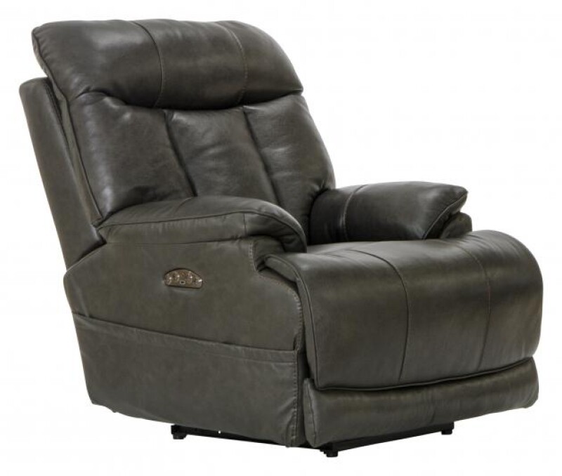 Naples 4567 Power Headrest Power Lay Flat Recliner w/Extended Ottoman 645677