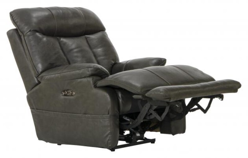 Naples 4567 Power Headrest Power Lay Flat Recliner w/Extended Ottoman 645677