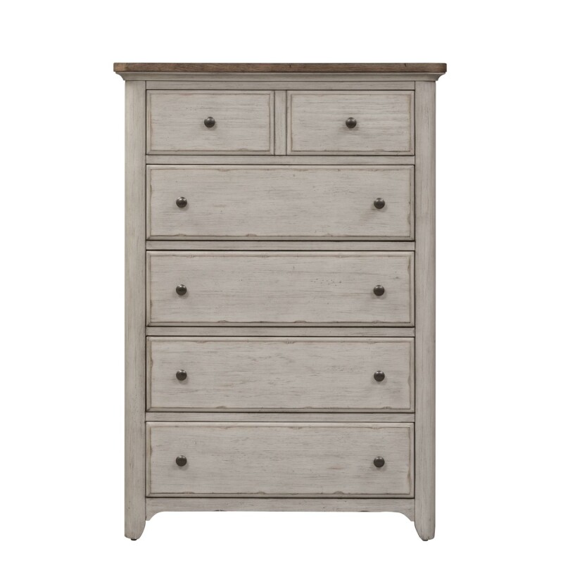 Farmhouse Reimagined King Poster Bed, Dresser & Mirror, Chest, Night Stand 652BRKPSDMCN