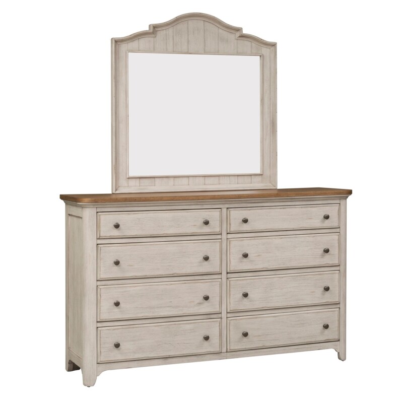 Farmhouse Reimagined King Sleigh Bed, Dresser & Mirror, Night Stand 652BRKSLDMN