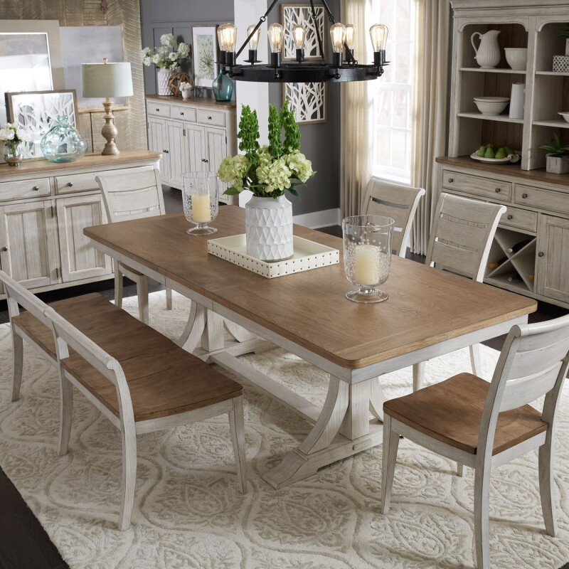 Farmhouse Reimagined 6 Piece Trestle Set 652DR6TRES