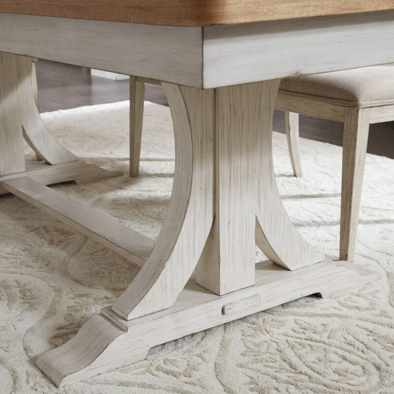 Farmhouse Reimagined 7 Piece Trestle Table Set 652DR7TRS