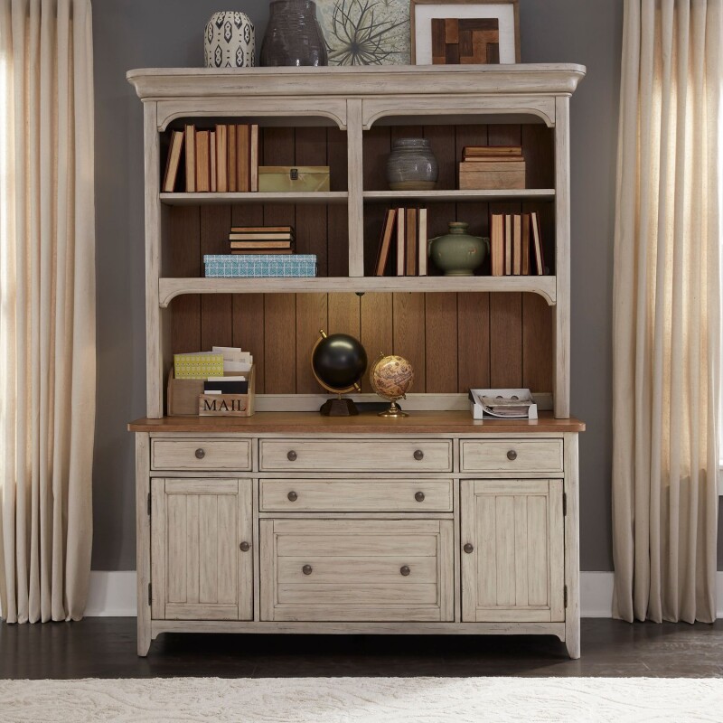 Farmhouse Reimagined 3 Piece Desk & Hutch Set 652HO3DH