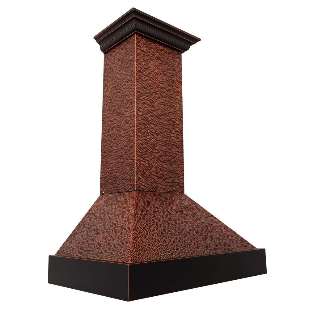 36 In. Ducted Vent Designer Series Wall Mount Range Hood In Hand-hammered Copper And Oil-rubbed Bronze 655HBXXX36