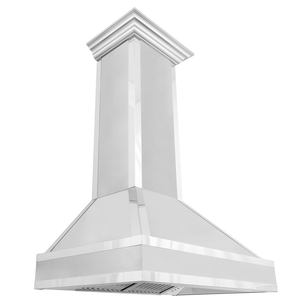 30 In. Designer Series Wall Mount Range Hood In Satin Stainless Steel With Mirror Accents 655MR30