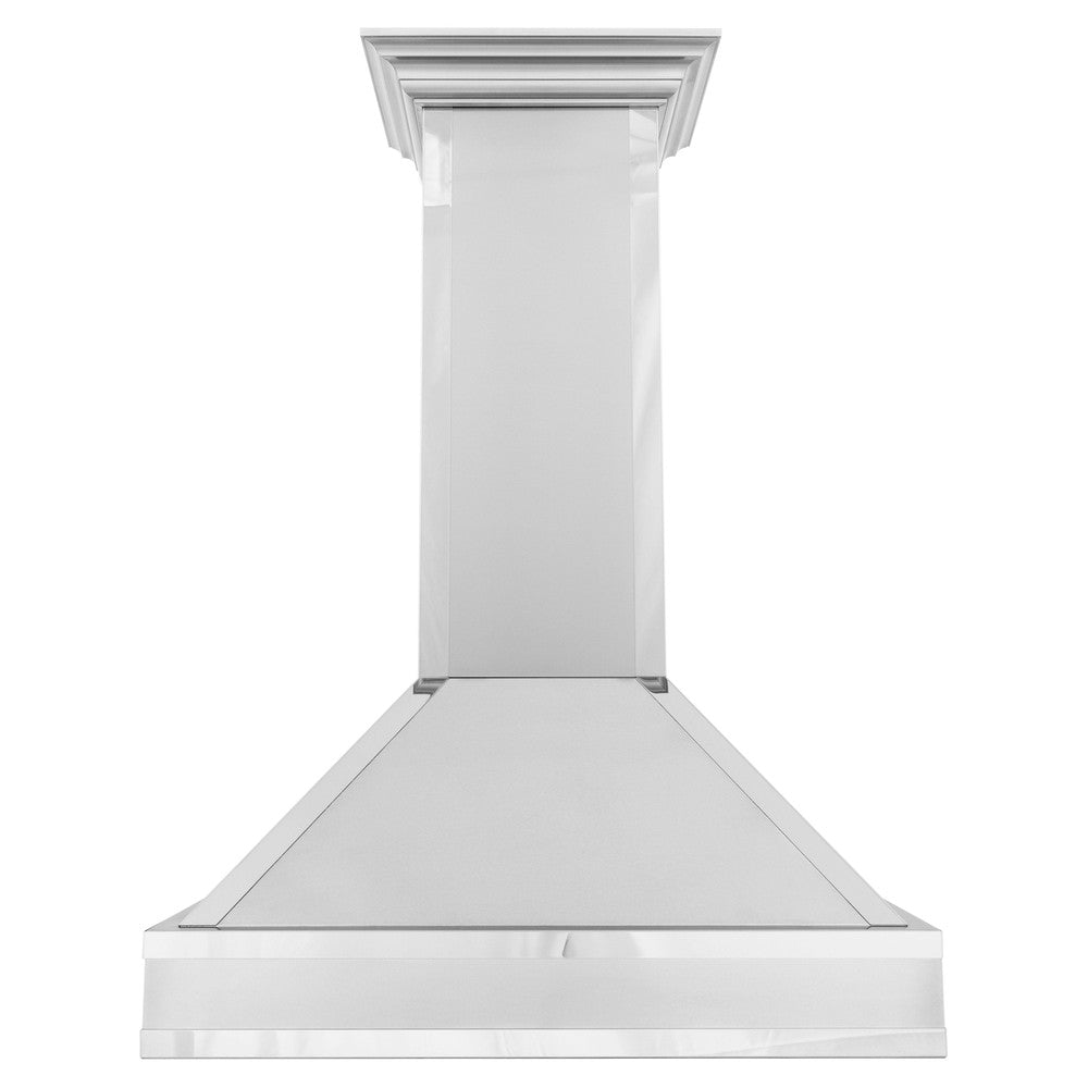 30 In. Designer Series Wall Mount Range Hood In Satin Stainless Steel With Mirror Accents 655MR30