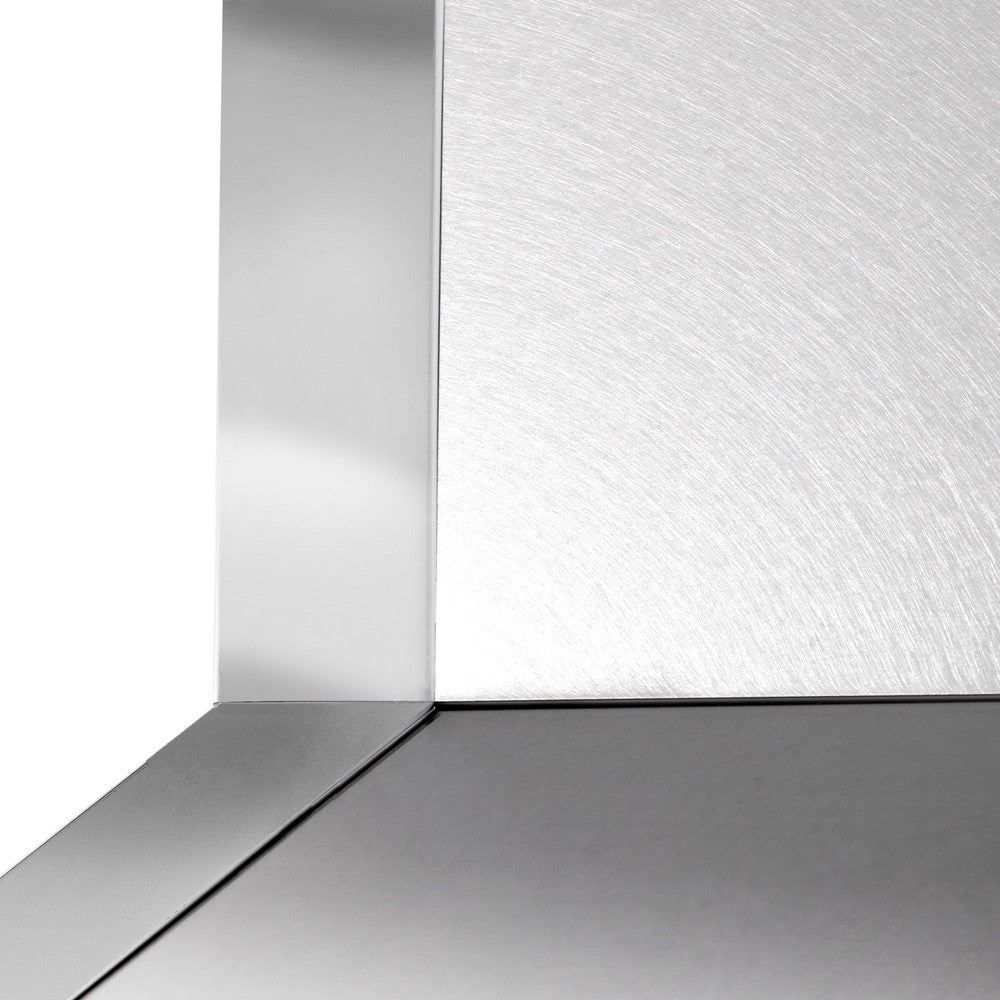30 In. Designer Series Wall Mount Range Hood In Satin Stainless Steel With Mirror Accents 655MR30