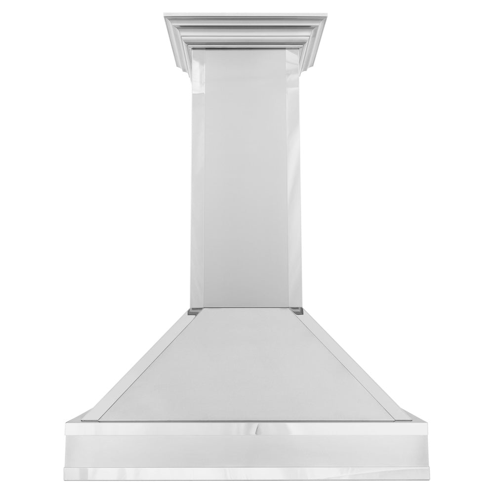 36 In. Designer Series Ducted Wall Mount Range Hood In Satin Stainless Steel With Mirror Accents 655MR36