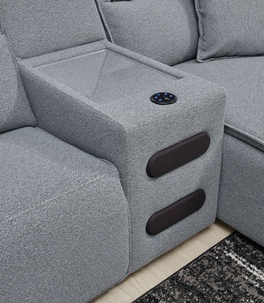 Modmax Console with Audio System In Salt and Pepper 6590660