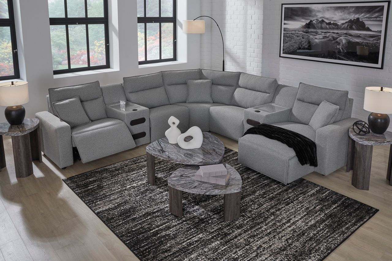 Modmax Console with Audio System In Salt and Pepper 6590660