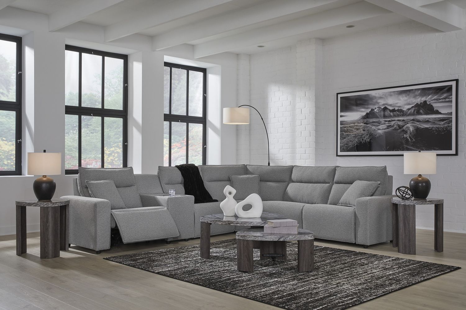 Modmax 6-Piece Power Reclining Sectional In Salt and Pepper 65906S10
