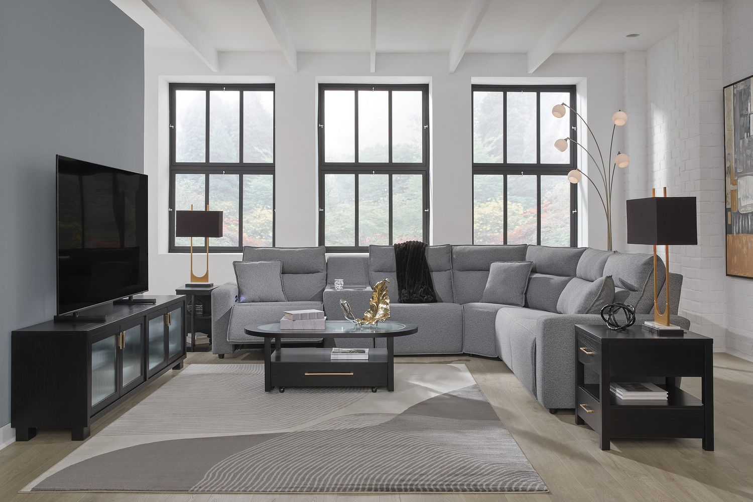 Modmax 6-Piece Power Reclining Sectional In Salt and Pepper 65906S10
