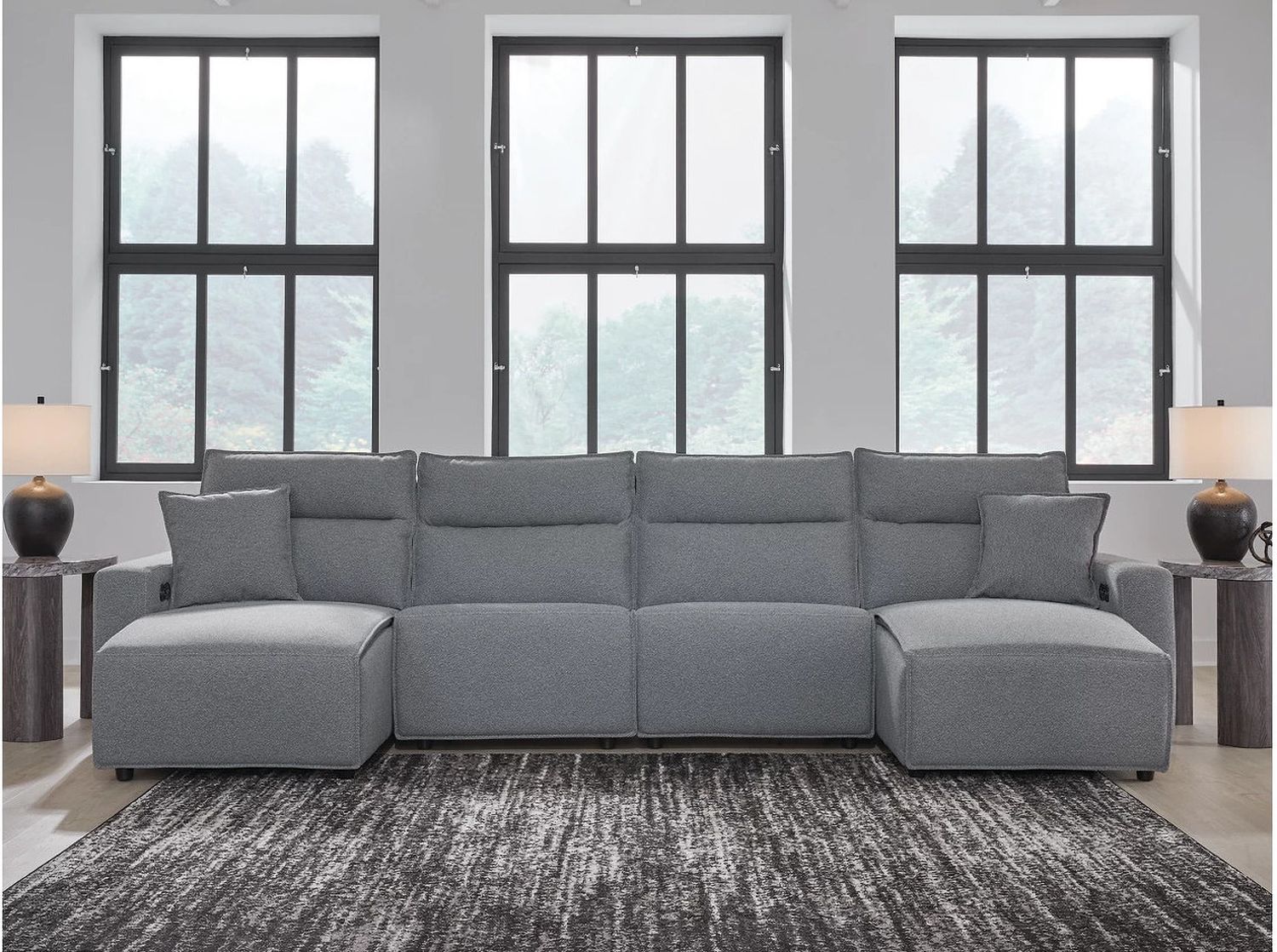 Modmax 4-Piece Power Reclining Sectional with Chaise In Salt and Pepper 65906S11