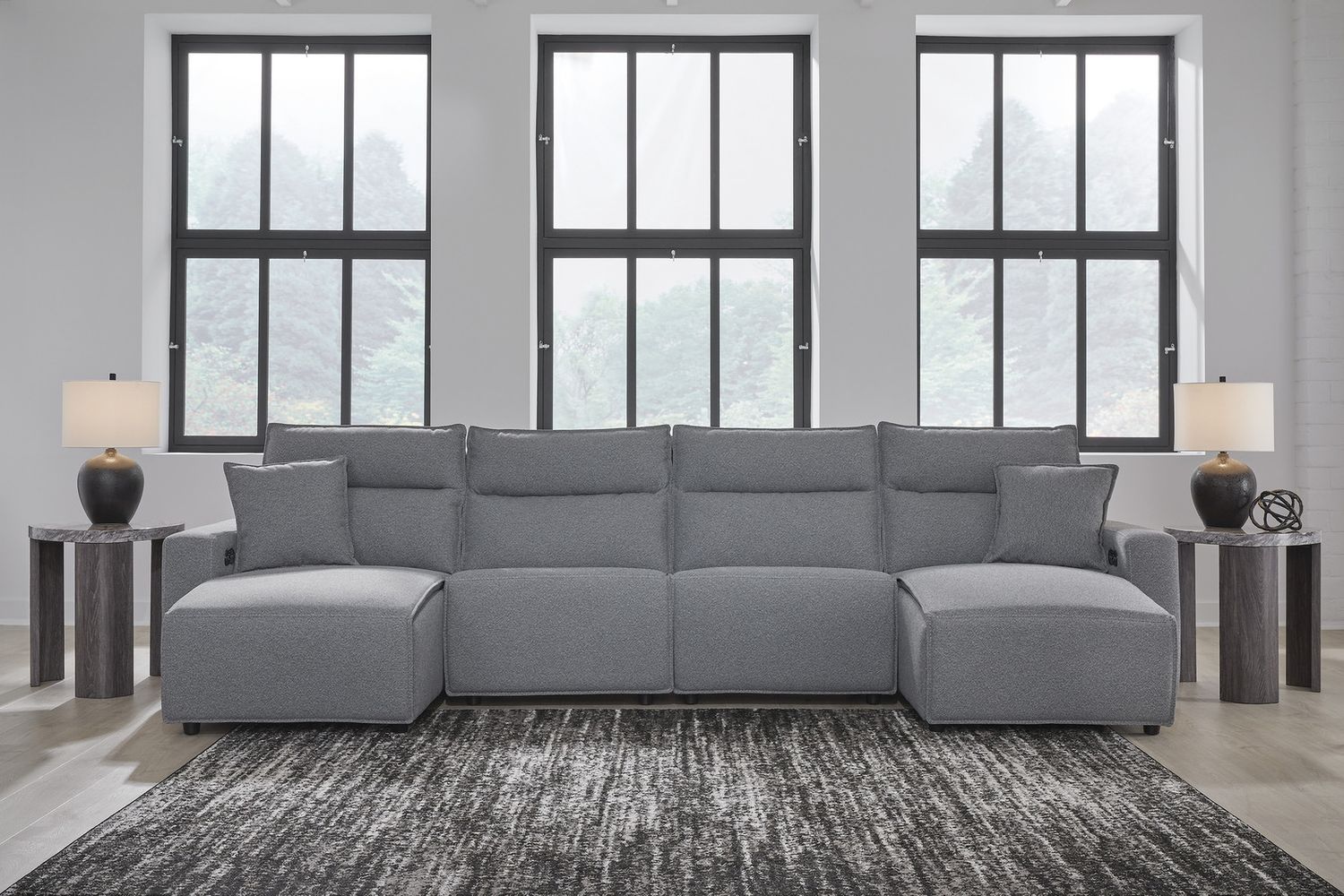 Modmax 4-Piece Power Reclining Sectional with Chaise In Salt and Pepper 65906S11