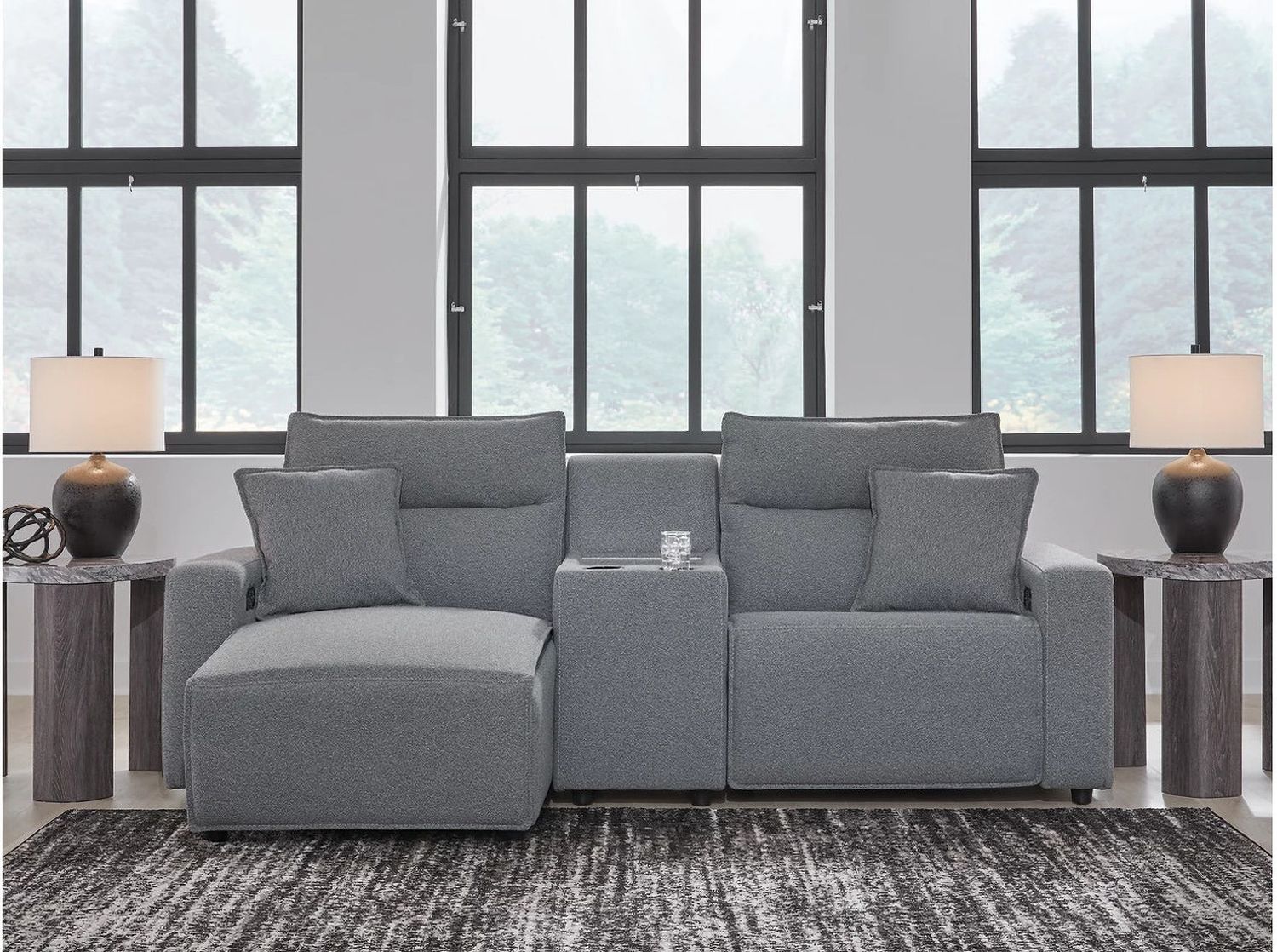 Modmax 3-Piece Power Reclining Sectional with LAF Chaise In Salt and Pepper 65906S17