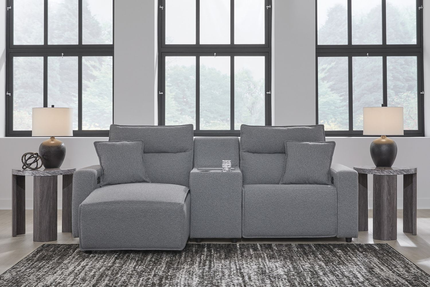 Modmax 3-Piece Power Reclining Sectional with LAF Chaise In Salt and Pepper 65906S17