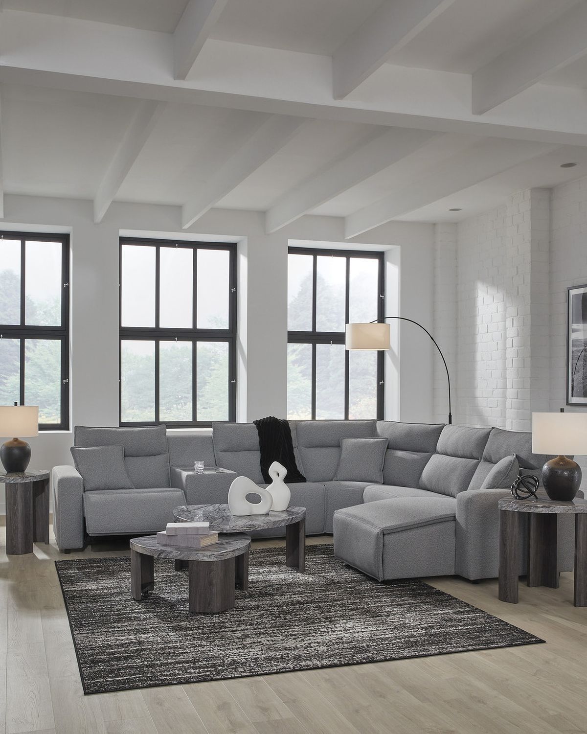 Modmax 3-Piece Power Reclining Sectional with LAF Chaise In Salt and Pepper 65906S17