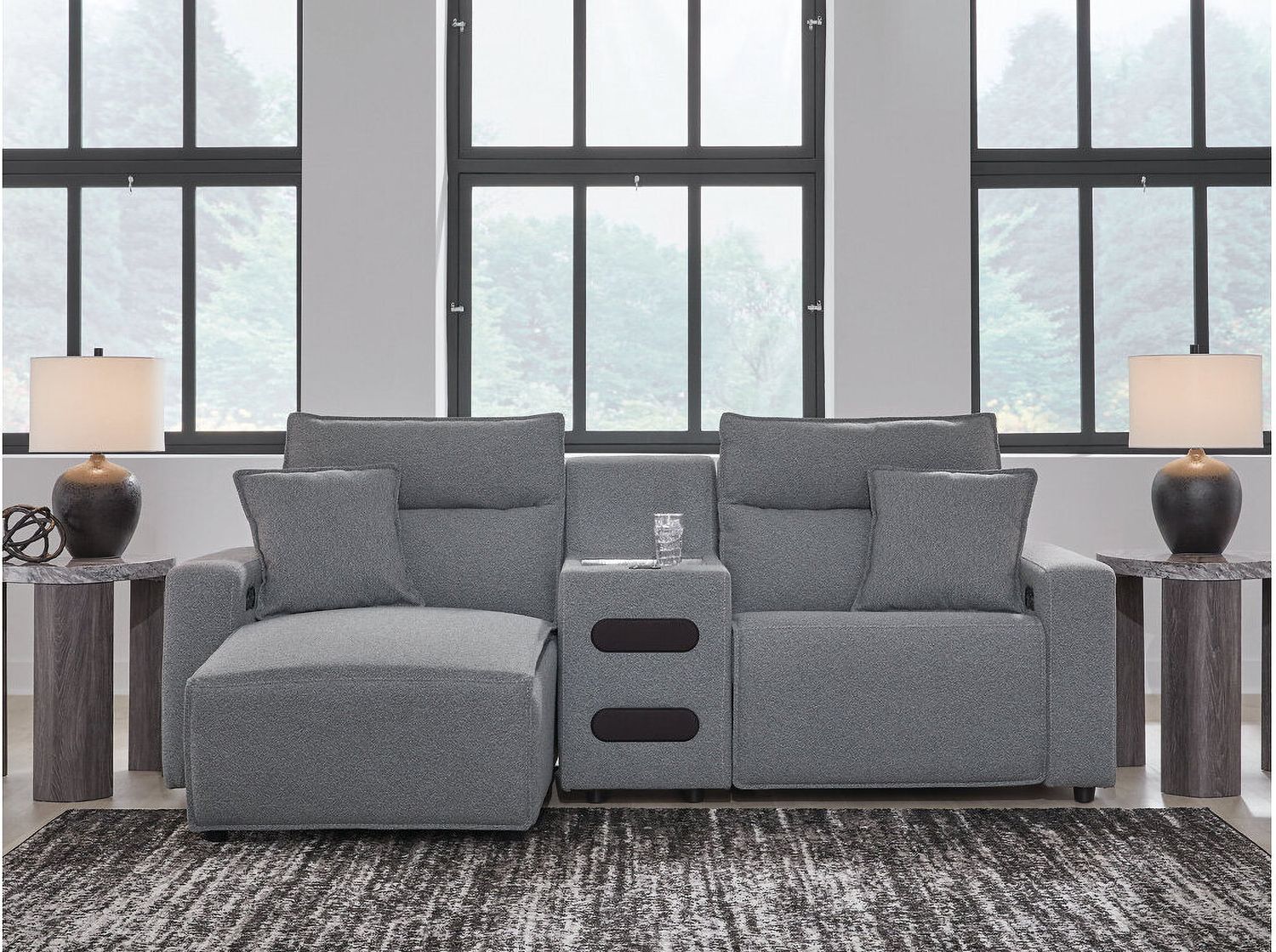 Modmax 3-Piece Power Reclining Sectional with LAF Chaise In Salt and Pepper 65906S18