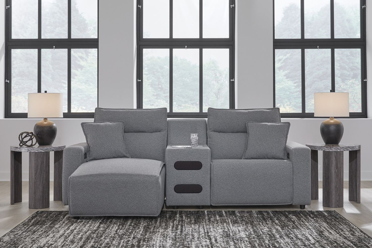 Modmax 3-Piece Power Reclining Sectional with LAF Chaise In Salt and Pepper 65906S18