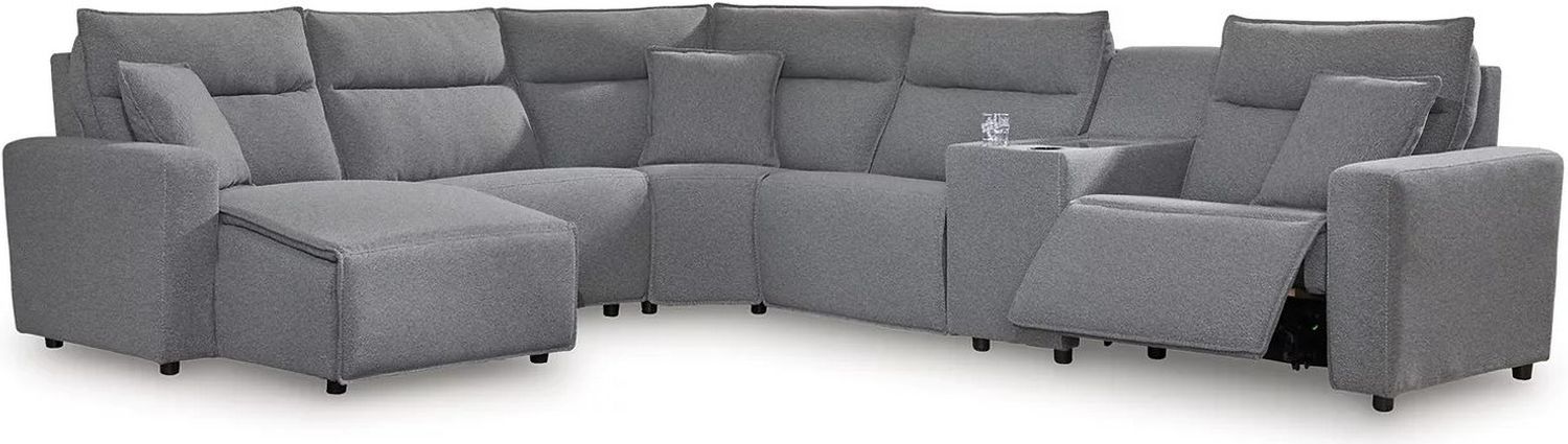 Modmax 6-Piece Power Reclining Sectional with LAF Chaise In Salt and Pepper 65906S19