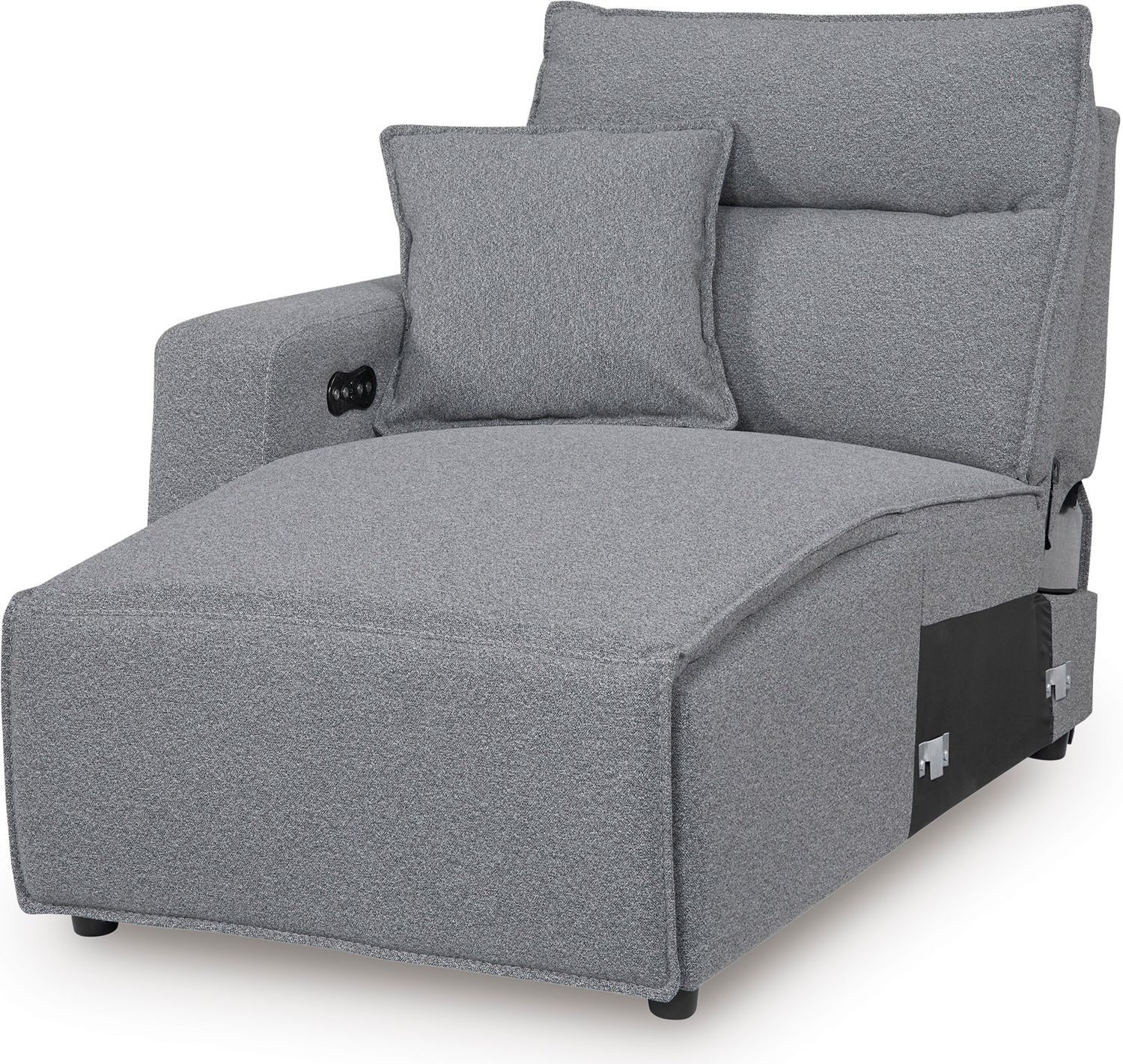 Modmax 6-Piece Reclining Sectional with Chaise and Audio Console In Salt and Pepper 65906S29