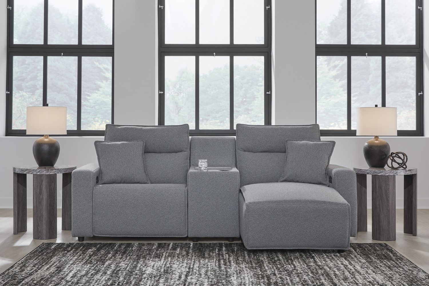 Modmax 3-Piece Power Reclining Sectional with RAF Chaise In Salt and Pepper 65906S4