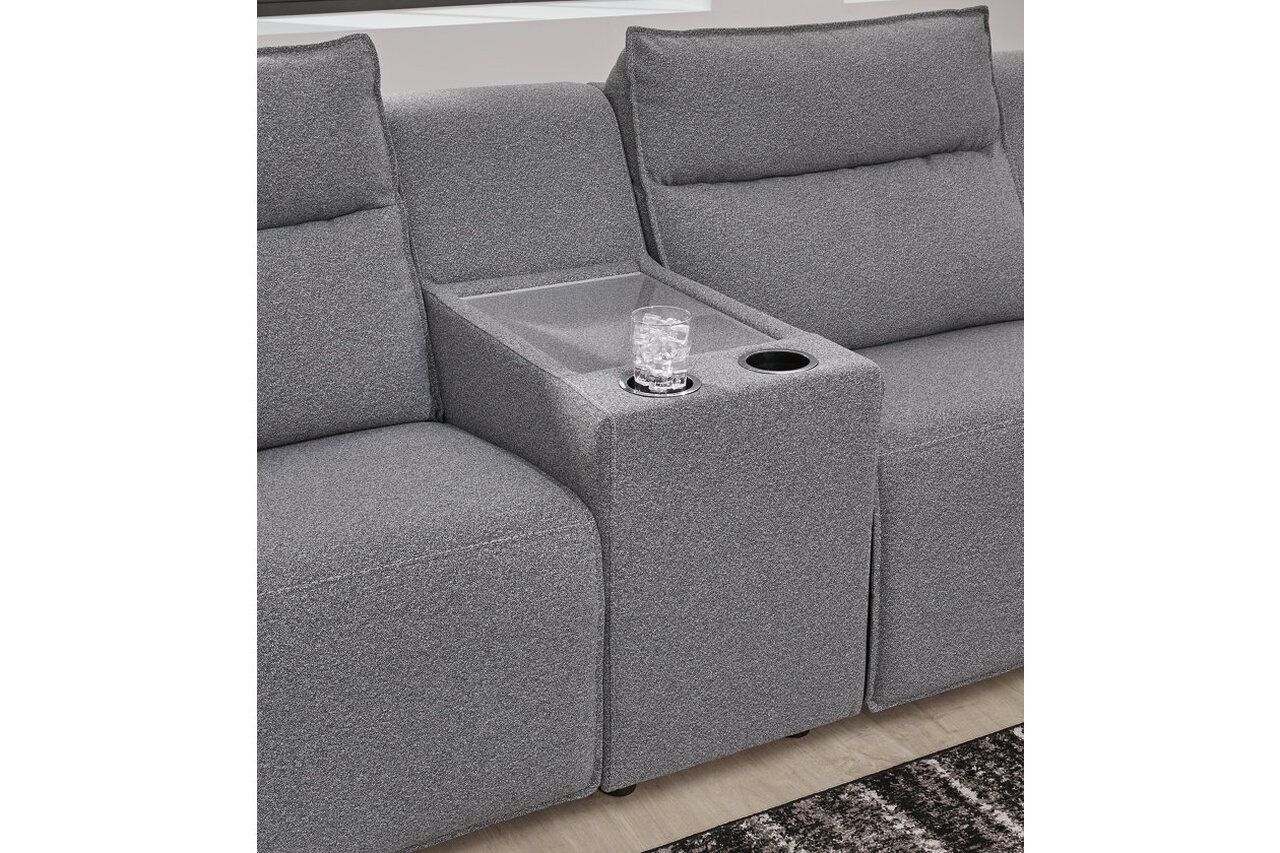 ModMax II 8-Piece Power Reclining Sectional with Console In Salt and Pepper 65906S47