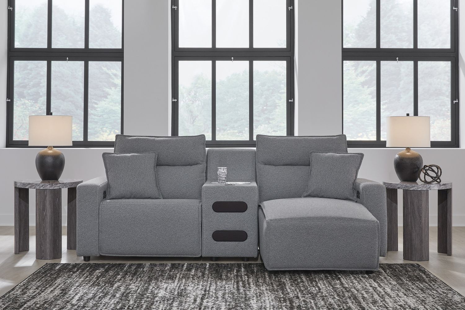 Modmax 3-Piece Power Reclining Sectional with RAF Chaise In Salt and Pepper 65906S5