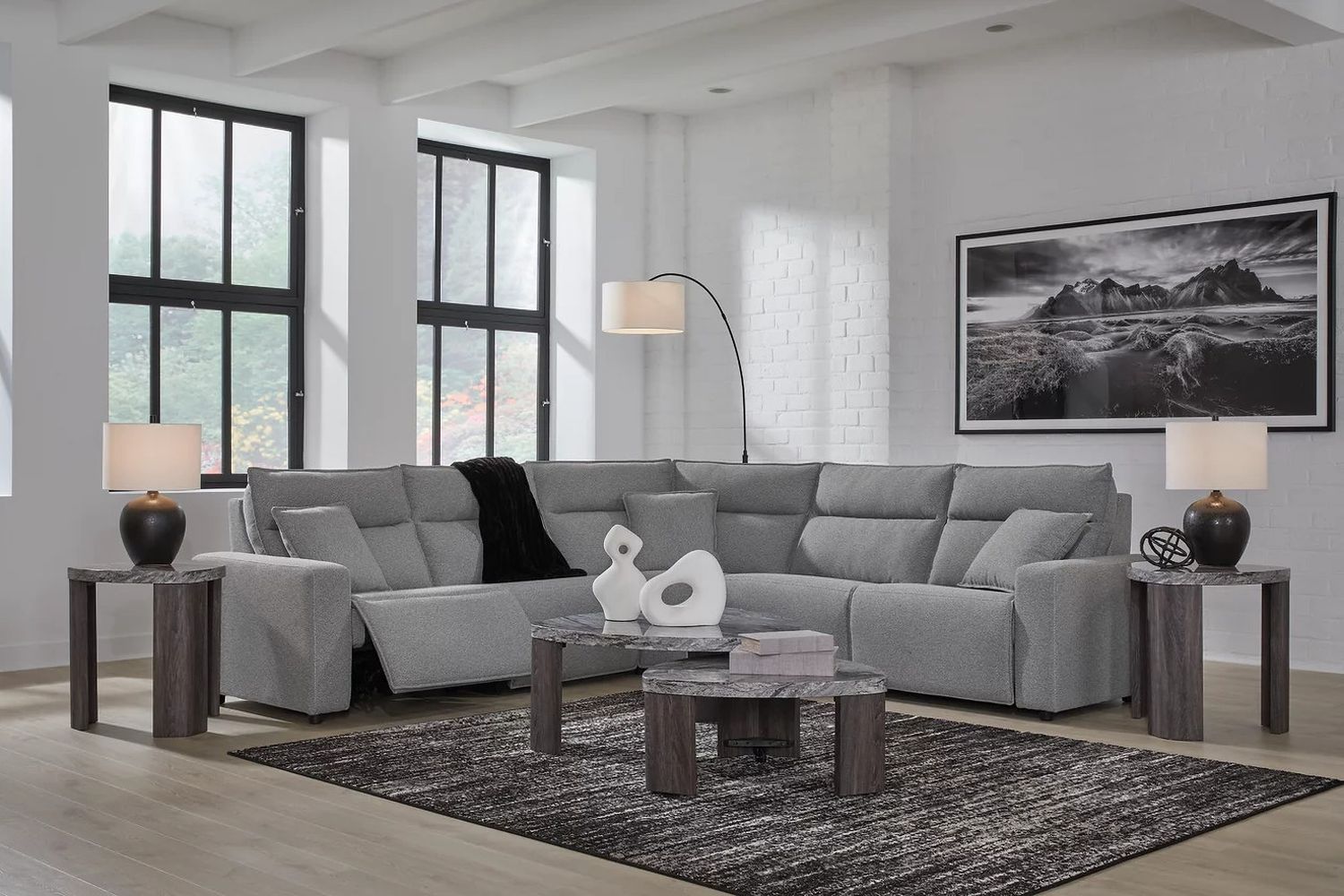 Modmax 5-Piece Power Reclining Sectional In Salt and Pepper 65906S8