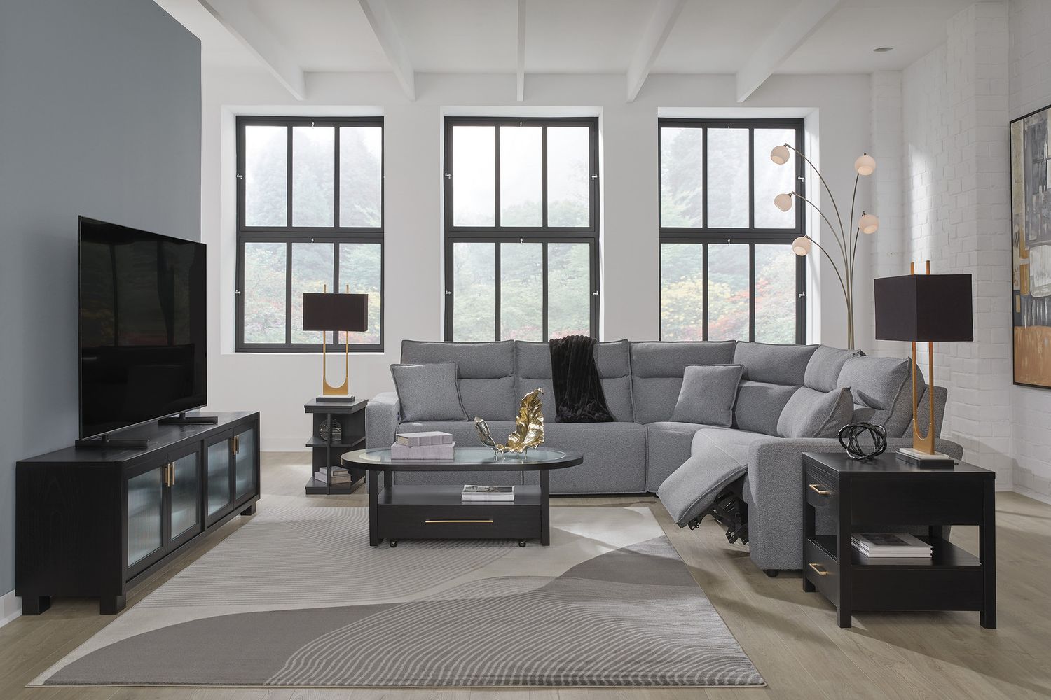 Modmax 5-Piece Power Reclining Sectional In Salt and Pepper 65906S8