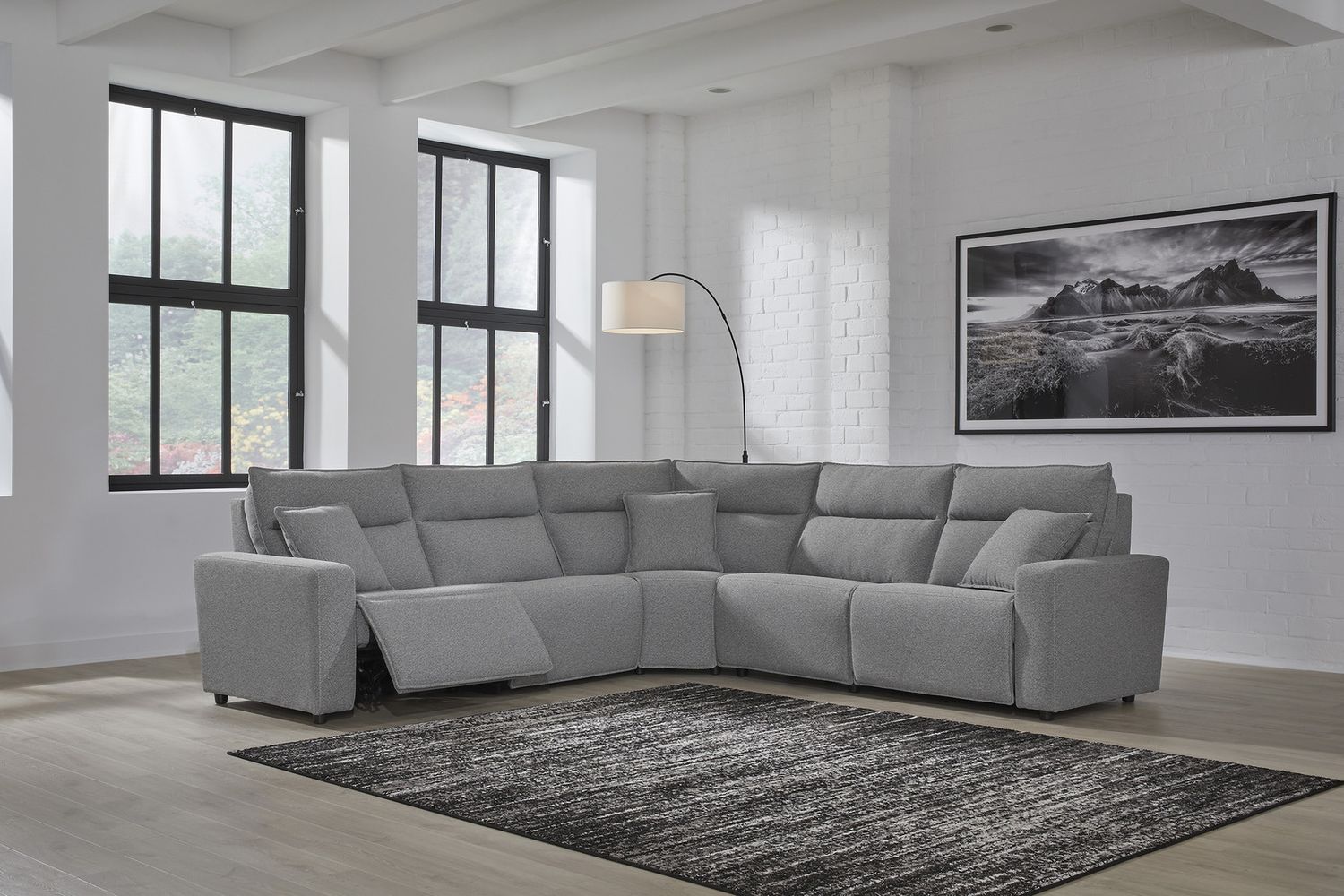 Modmax 5-Piece Power Reclining Sectional In Salt and Pepper 65906S8