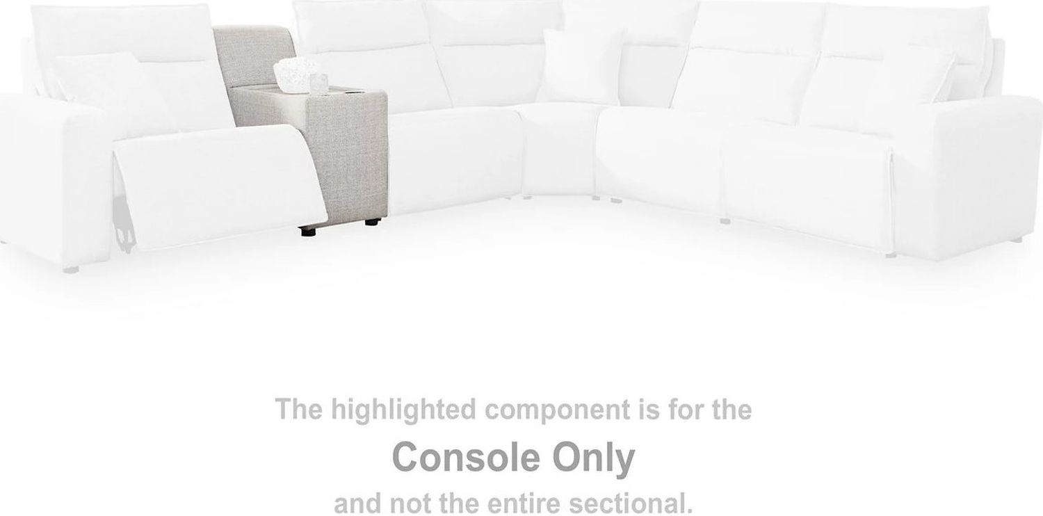 ModMax II 3-Piece Power Reclining Sectional with LAF Chaise and Console In Stone 65907S17