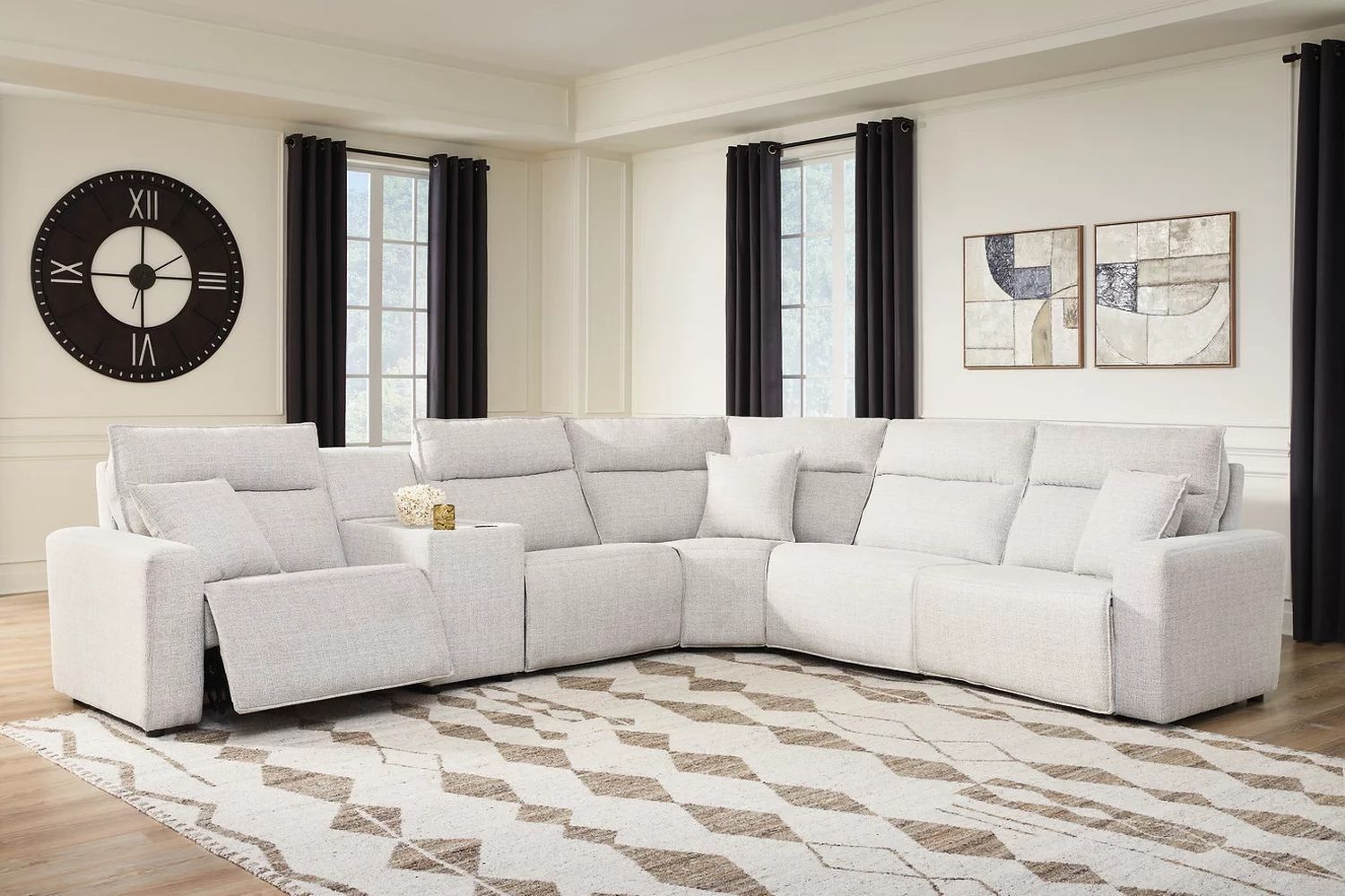 ModMax II 6-Piece Reclining Sectional with Console In Stone 65907S36