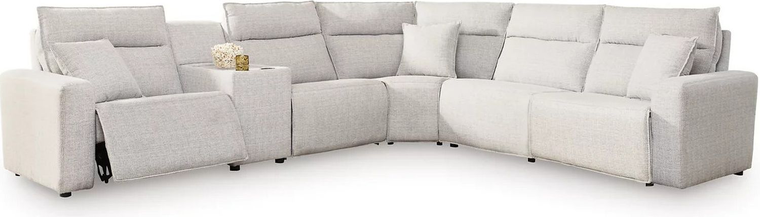 ModMax II 6-Piece Reclining Sectional with Console In Stone 65907S36