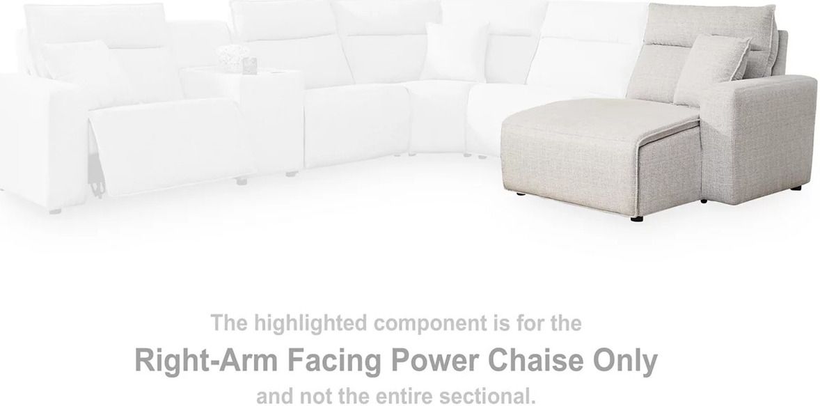 ModMax II 7-Piece Power Reclining Sectional with RAF Chaise and Audio Consoles In Stone 65907S7