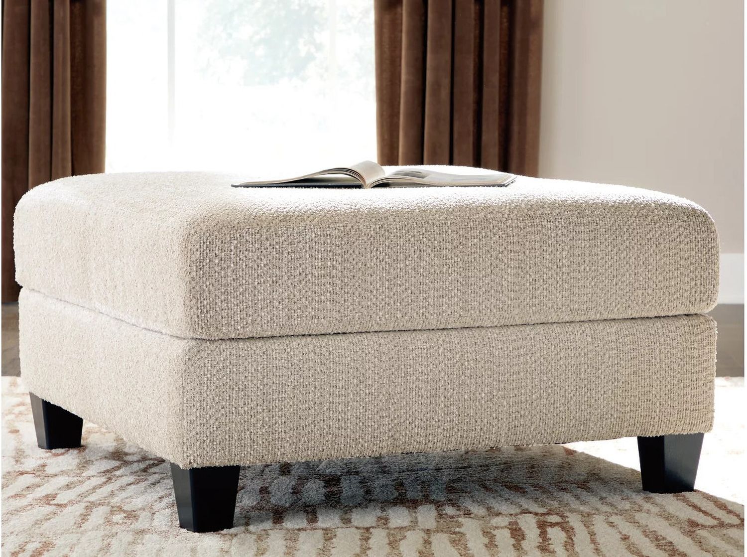 Steelwater Retreat Oversized Accent Ottoman In Latte 6670408