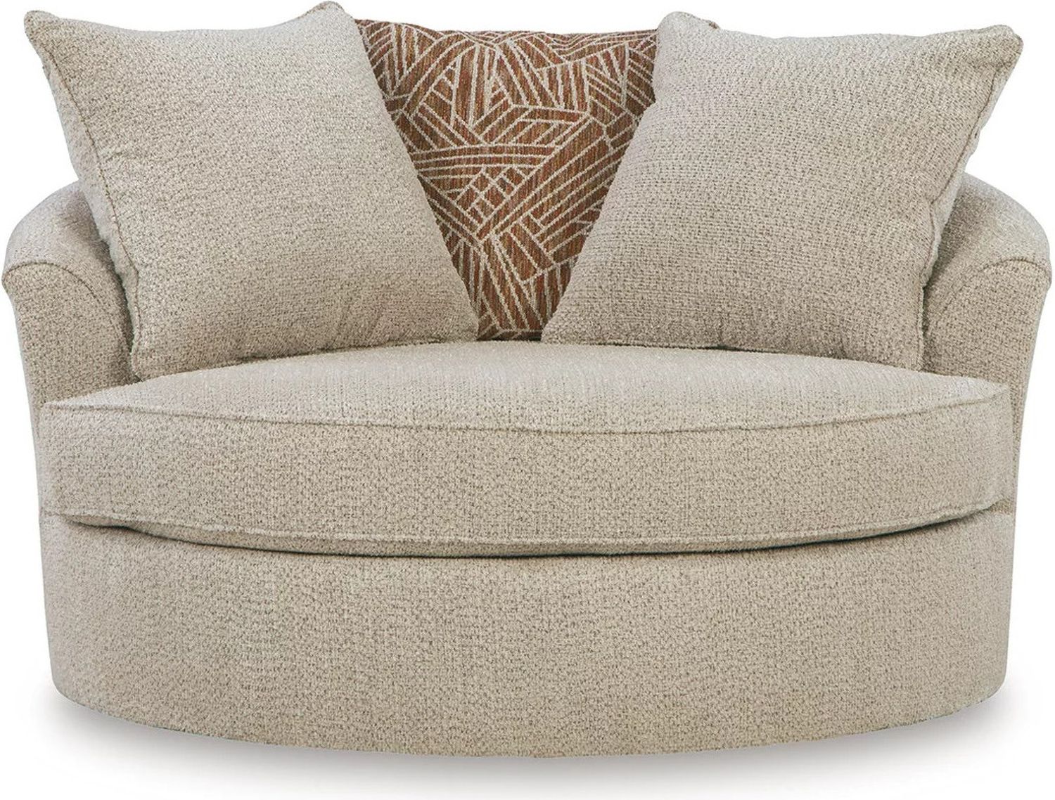 Steelwater Retreat Oversized Swivel Accent Chair In Latte 6670421