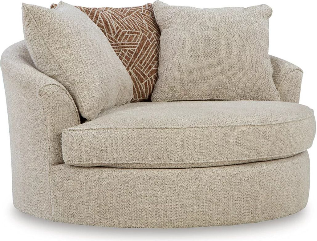 Steelwater Retreat Oversized Swivel Accent Chair In Latte 6670421