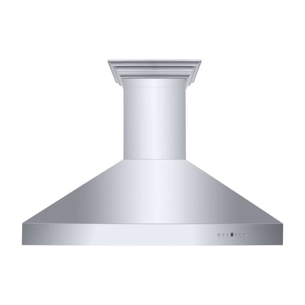 48 In. Professional Ducted Wall Mount Range Hood In Stainless Steel With Crown Molding 667CRN48
