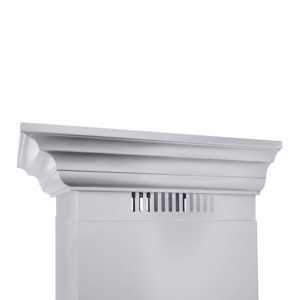 48 In. Professional Ducted Wall Mount Range Hood In Stainless Steel With Crown Molding 667CRN48