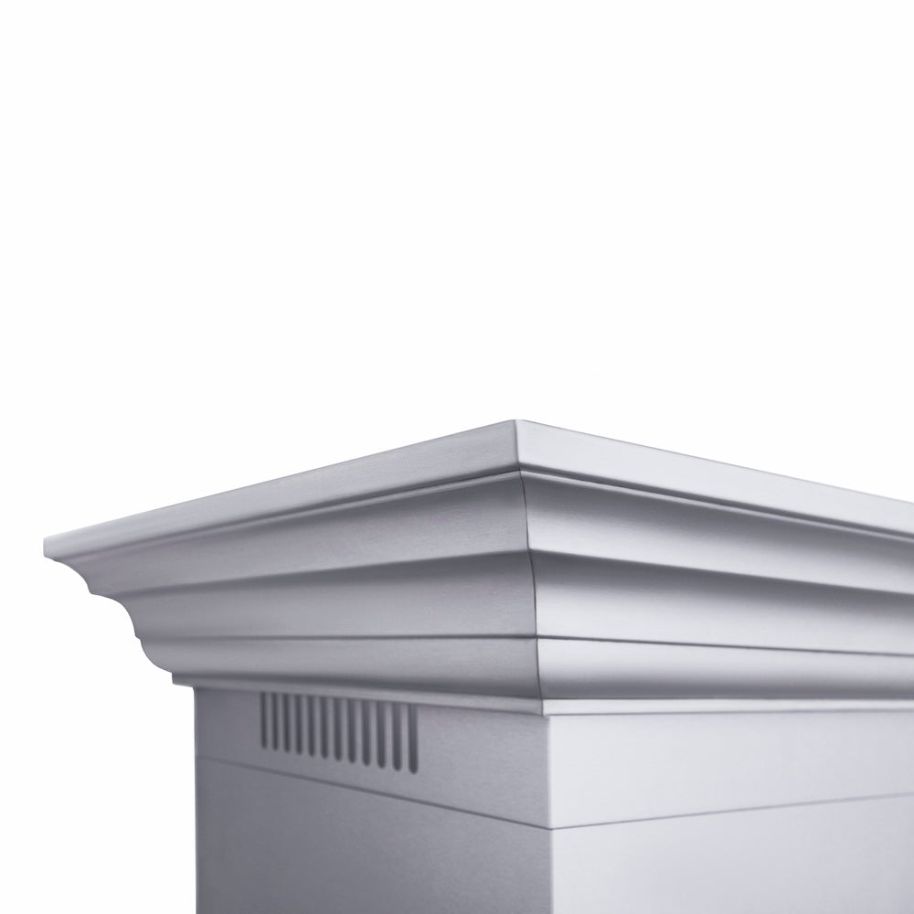 48 In. Professional Ducted Wall Mount Range Hood In Stainless Steel With Crown Molding 667CRN48