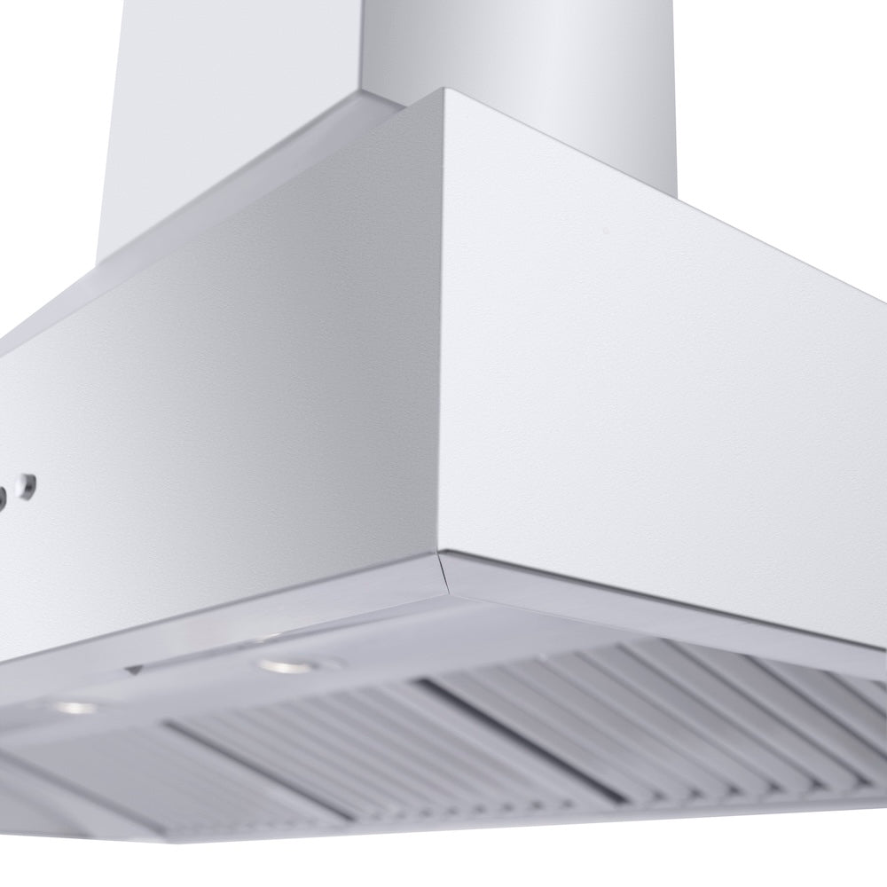 48 In. Professional Ducted Wall Mount Range Hood In Stainless Steel With Crown Molding 667CRN48