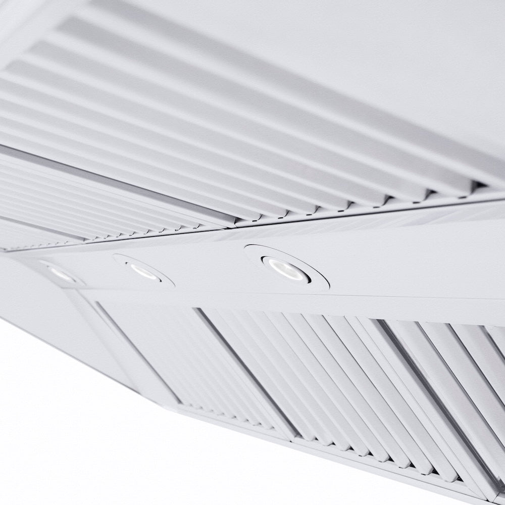 48 In. Professional Ducted Wall Mount Range Hood In Stainless Steel With Crown Molding 667CRN48