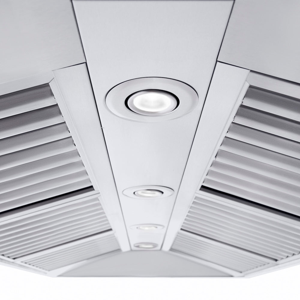 48 In. Professional Ducted Wall Mount Range Hood In Stainless Steel With Crown Molding 667CRN48