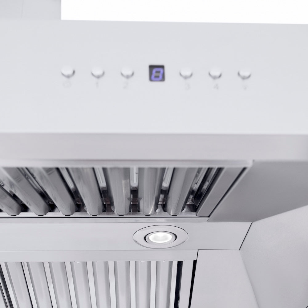 48 In. Professional Ducted Wall Mount Range Hood In Stainless Steel With Crown Molding 667CRN48