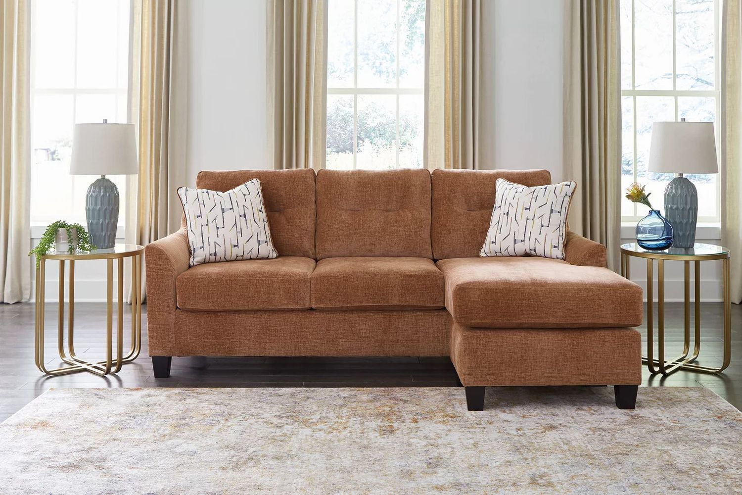 Amity Bay Queen Sofa Chaise Sleeper In Clay 6720468