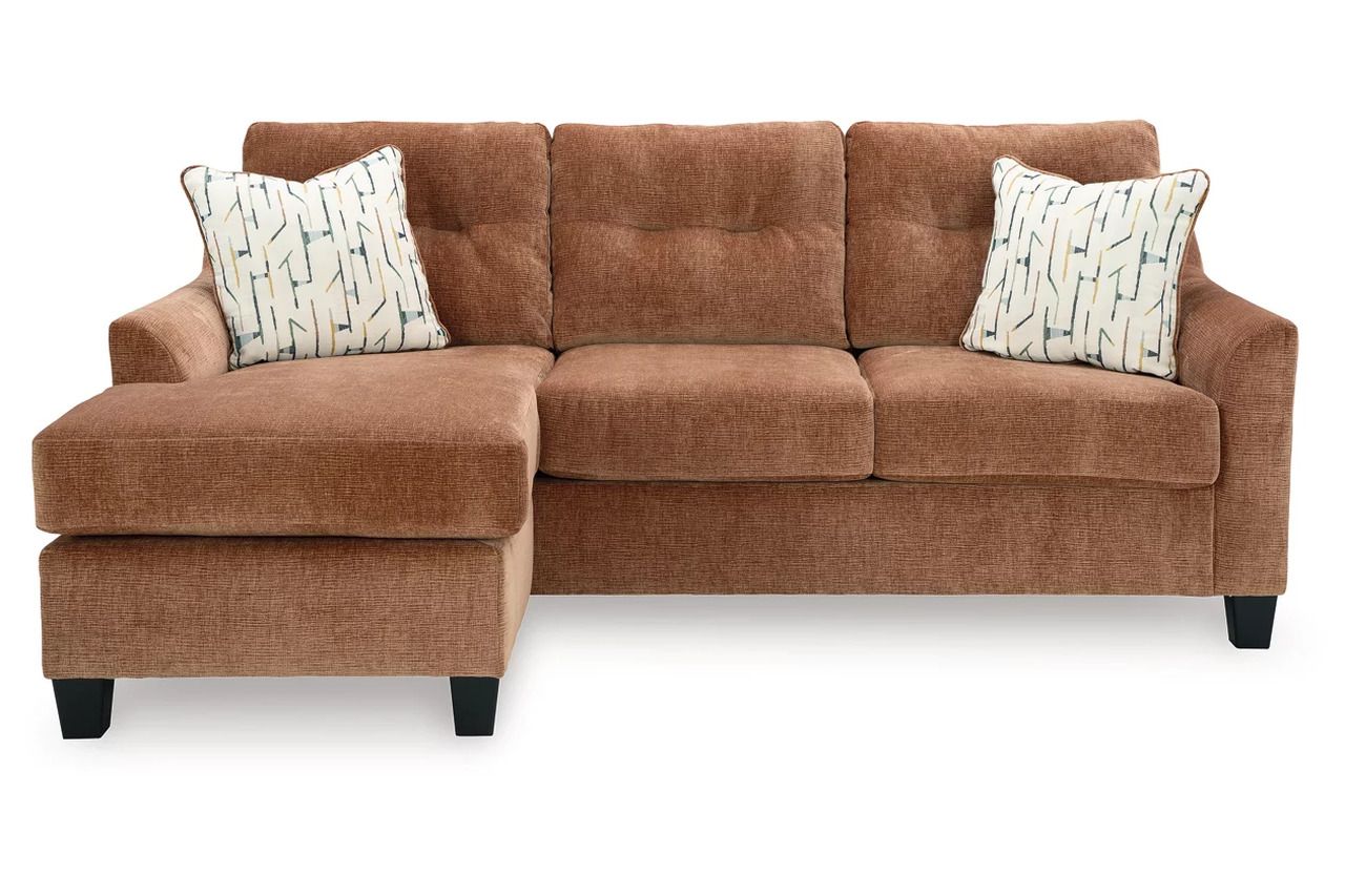 Amity Bay Sofa Chaise Sleeper with Chairs and Ottomans In Clay 67204U4